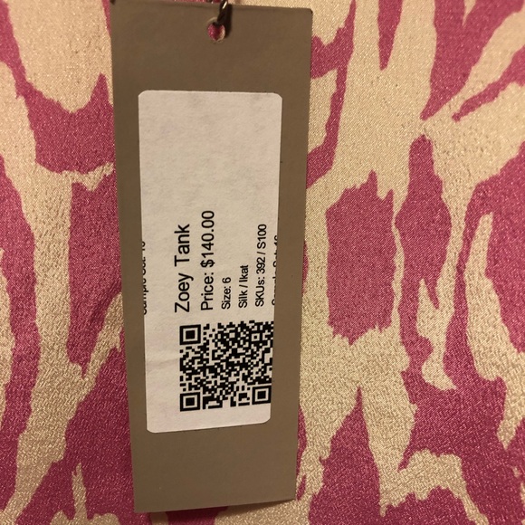 NEVER BEEN WORN-Silk, Ellie Kai, patterned top - Picture 2 of 3